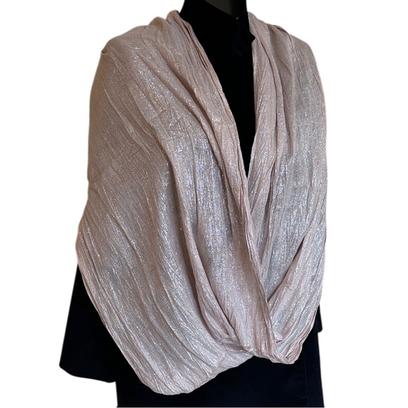 WHBM Shimmery Blush Pink Infinity Scarf - Picture 11 of 15